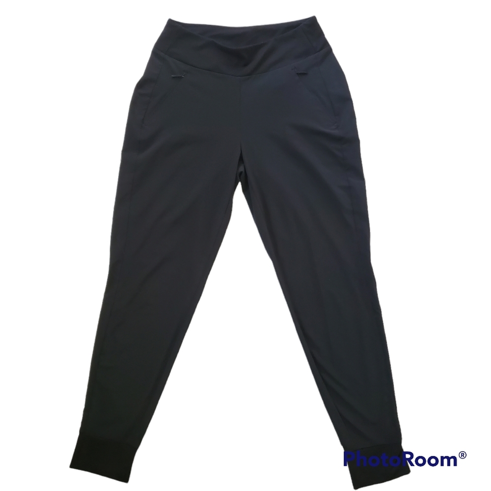 Athleta Soho featherweight stretch jogger black sz 2 RN 54023 zippered pockets